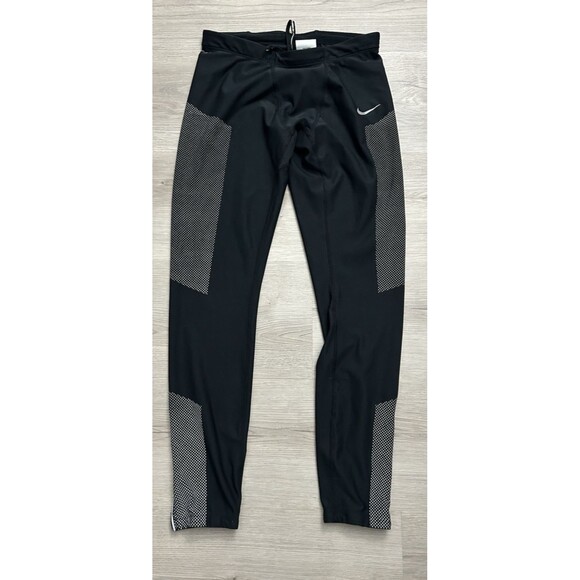 Nike Other - Nike Dri-FIT Men’s Running Leggings Black Reflective Zip Ankle Size XL